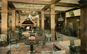 Key Route Inn, Spacious Lobby and Fire Place, Oakland, California                    